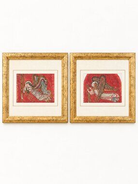 Centenari D'Arte Milano Angel Prints Pair Framed Wall Art Dekorative Vorbilder
